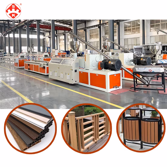 WPC Machine Wood Plastic Composite decking hollow solid deck flooring Post Composite Profile Rail Extrusion Production Line