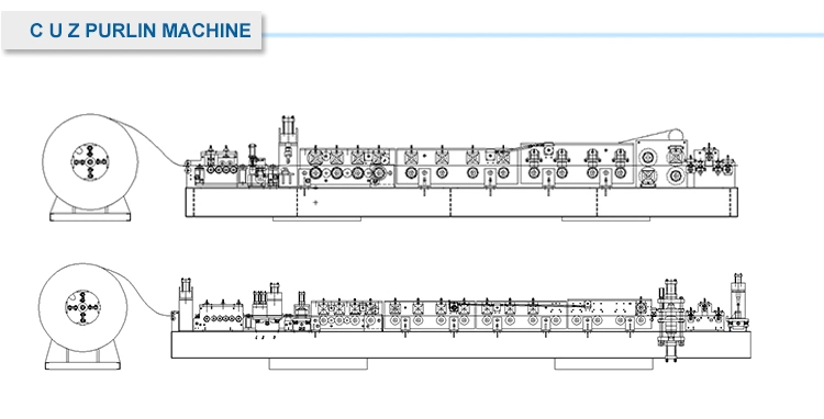 Metal Stud and Track / C Purlin / C Channel Roll Forming Machine